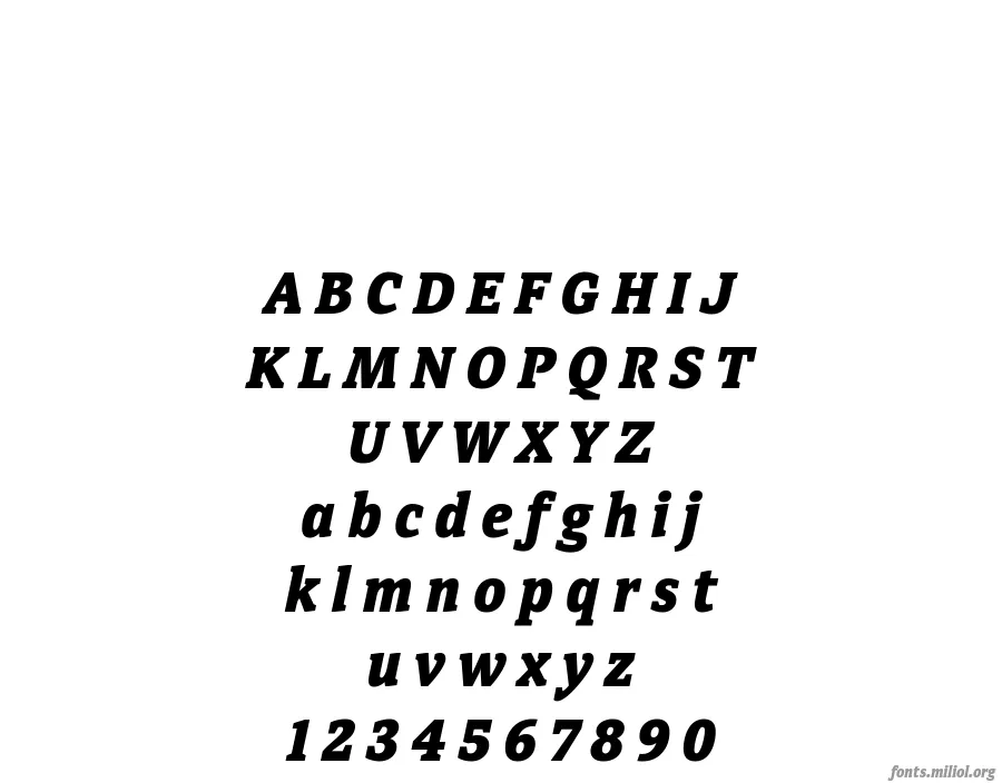 DirectaSerifHeavy-Italic 字体映射图