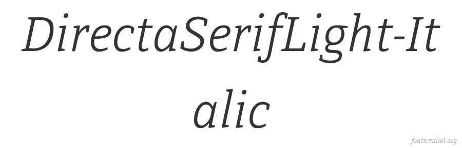 DirectaSerifLight-Italic 字体预览图