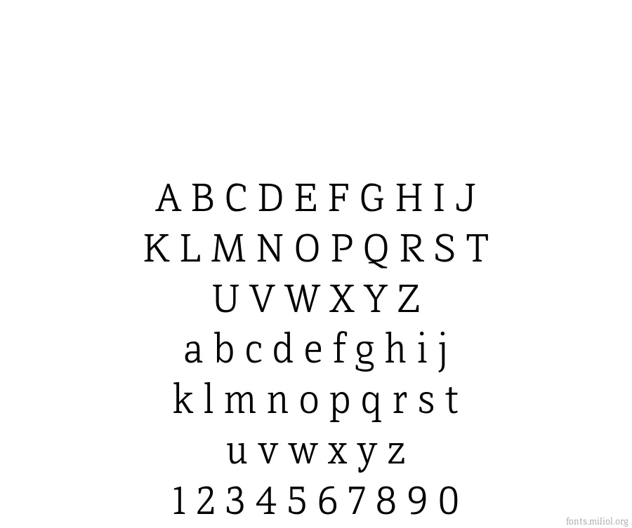 DirectaSerifLight 字体映射图