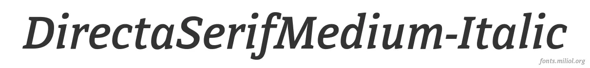 DirectaSerifMedium-Italic 字体预览图