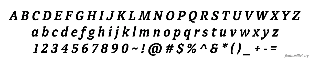 DirectaSerifSemiBold-Italic 字体映射图
