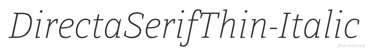 DirectaSerifThin-Italic 字体预览图