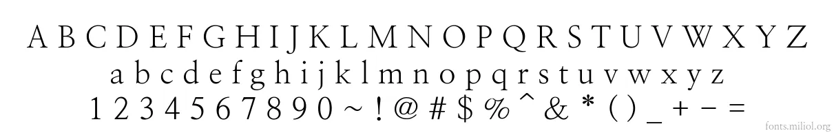 NanumMyeongjo 字体映射图