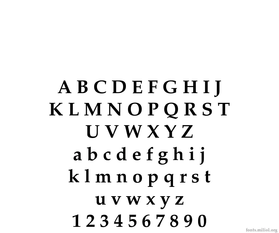 Palatino-Bold 字体映射图