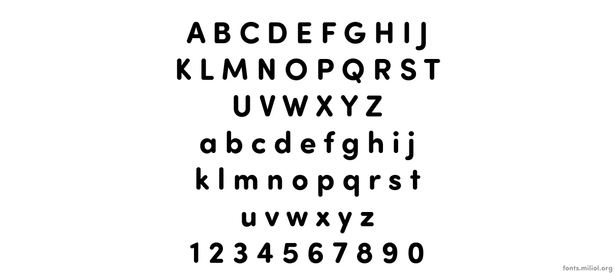 Sofia Pro Soft Bold 字体映射图