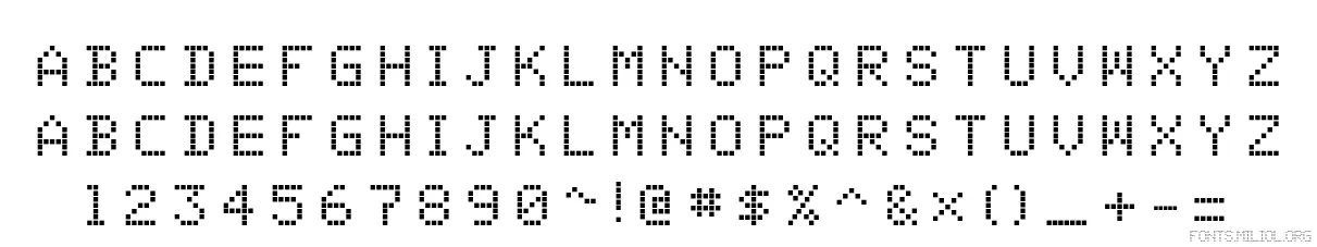 01 Digit 字体映射图